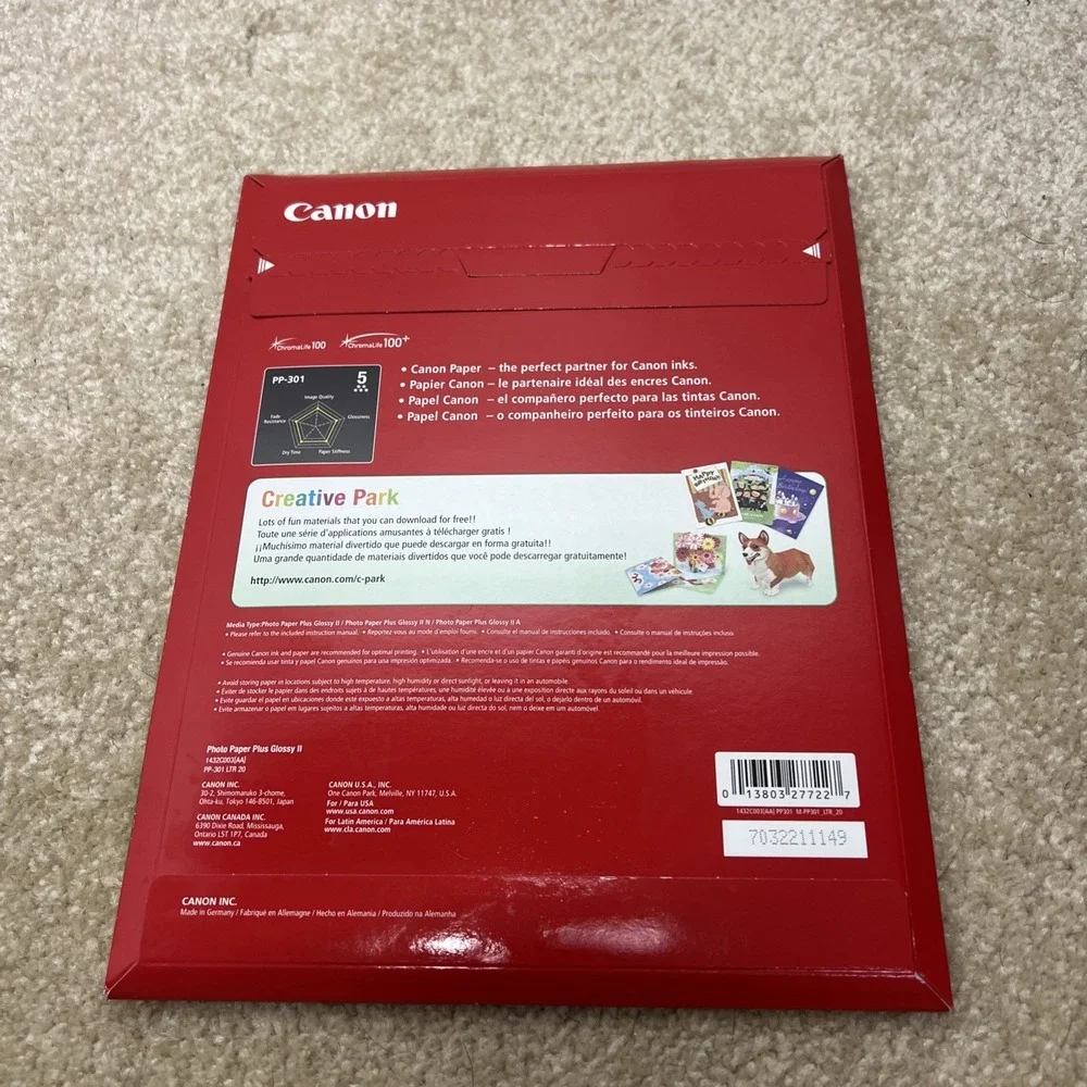 NWT CanonInk 1432C003 Photo Paper Plus Glossy II 8.5